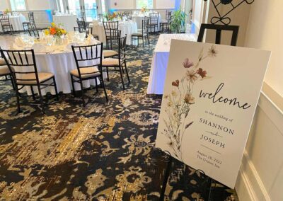 The reception wedding welcome sign