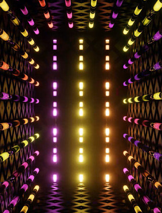 Virtual background of neon lazer tunnel